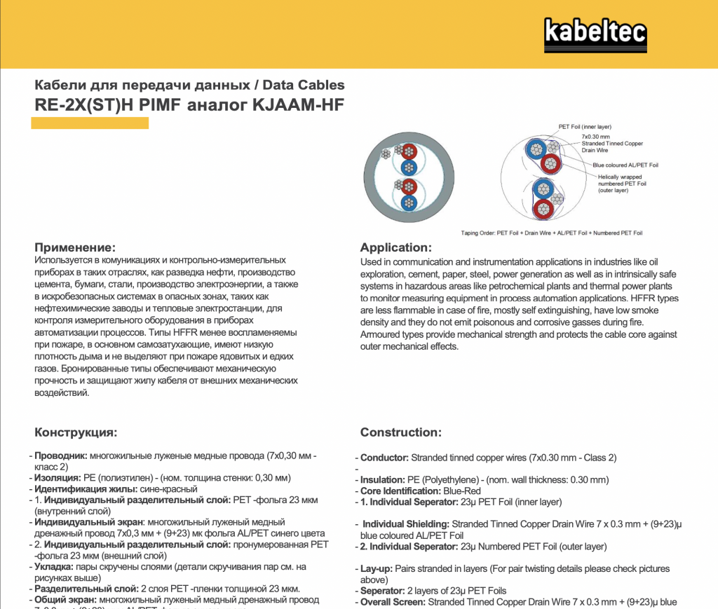 Чем заменить финский кабель REKA KJAAM? Аналог - Kabeltec RE